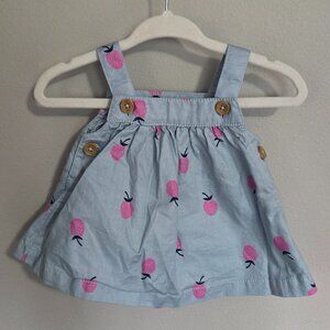 Newborn Girl Raspberry Pattern Dress